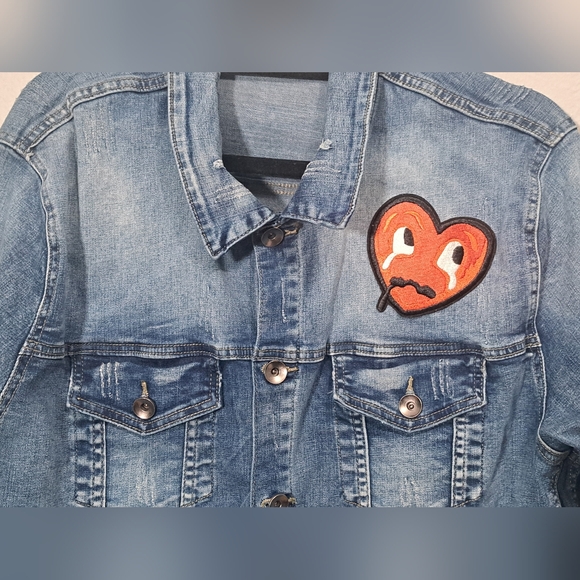 Roku Studio Distressed Light Wash Denim Jacket, Size 2XL - Picture 3 of 16